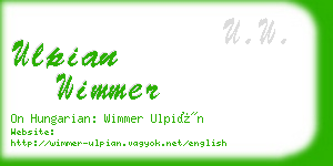 ulpian wimmer business card